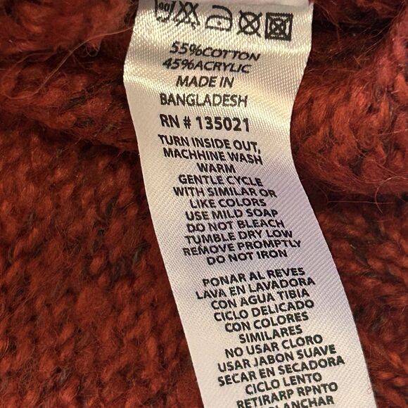 Fisherman Cable Knit Sweater Mens L Chunky 1/4 Button Mock Neck - Picture 5 of 9